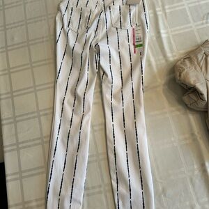 Stylish White and Black Striped Men's Pants
